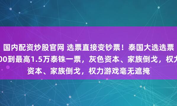 国内配资炒股官网 选票直接变钞票！泰国大选选票明码标价，7500到最高1.5万泰铢一票，灰色资本、家族倒戈，权力游戏毫无遮掩